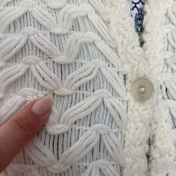 Artisan Vintage 50s 60s Knit Poncho Sweater Cape 70s - Picture 6 of 10